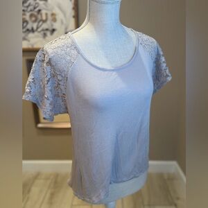 5for $30 LikeNew! VICTORIA’S SECRET Soft Lace Sleeve Gray Tee